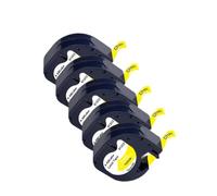 5/10PK 91201 91200 Compatible Label Tape 91331 12267 91202 91203 12mm LT Tape Works with LT-100H 100T Label Printer(10PK Black on White)