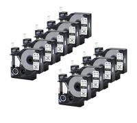 5/10PK Heat-Shrink Tube 12mm Compatible With 5200 Printer And Similar Models Works With A18055 A18056 Label Ribbon For Identification(10PK Black on White)