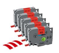 5 10PK TZe231 Compatible Label Tape 12mm Works With TZE White Label Tapes Tze231 Tze131 631 334 335 For PTH110 Label Maker Machine(5PK Black on Red)