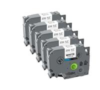 5 10PK TZe231 Compatible Label Tape 12mm Works With TZE White Label Tapes Tze231 Tze131 631 334 335 For PTH110 Label Maker Machine(5PK Black on White)