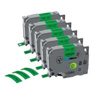 5 10PK TZe231 Compatible Label Tape 12mm Works With TZE White Label Tapes Tze231 Tze131 631 334 335 For PTH110 Label Maker Machine(5PK Black on Green)