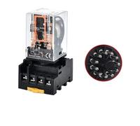 5/10Set MK2P-I MK3P-I Electromagnetic Relay Intermediate Small Relay with Base 8 Pin 11 Pin AC/DC 220V 24V(10 PCS,3P-I DC24V w Base)