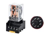 5/10Set MK2P-I MK3P-I Electromagnetic Relay Intermediate Small Relay with Base 8 Pin 11 Pin AC/DC 220V 24V(5 PCS,2P-I AC220V w Base)