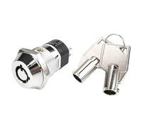 5/10Sets 19mm 4Pin ON-OFF 2Position DPST A Series Electronic Lock Key Knob Switch 2NO 2NC Metal Rotary Button(1 pullout-1 sets)