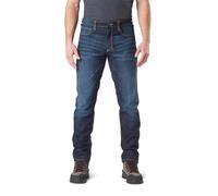 5.11 Tactical Men's Defender-Flex Slim Jeans, Fitted Waistband, 7 Pockets, Style 74465, Dark Wash Indigo, 34W x 30L