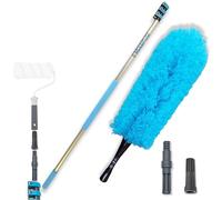 5-12 ft (3.6m) Telescopic Extension Pole with Paint Roller Adaptor, Microfibre Feather Duster, Acme & Push-in Connectors, Lightweight Telescoping Pole for Paint Roller Extension Pole - IGADPole