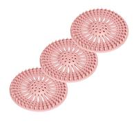 5.12 inch Bathtub Sink Strainer, Shower Drain Covers Hair Catcher, Strainer Plug Trap Filter, Bathtub Sink Waster Stopper, Pack of 3, Pink