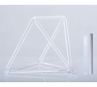 5-12 inch Clear crystal quartz Pyramid/Mokaba/Merkaba，Stress reduction corner stand Percussion instrument ForSound Therapy Meditation Yoga A(8 inch)