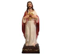 5.12" Sacred Heart of Jesus Statue - Resin Renaissance Christ Figurine, Religious Decor for Home, Car, Housewarming Gift, Spiritual Blessing, Faith-Inspired Art