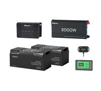 5.12Kwh Caravan Power System | 200Ah LiFePO4 Batteries w/Bluetooth, 3000W inverter - no solar / 3000W Inverter