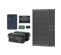 5.12kWh Hybrid Power System | 3000W Inverter Charger, 200Ah LiFePO4 Batteries - 3* ShadowFlux Solar Panel / 200Ah Battery w/ Bluetooth / Lightweight HF Inverter Charger