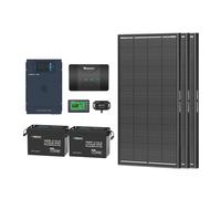 5.12kWh Hybrid Power System | 3000W Inverter Charger, 200Ah LiFePO4 Batteries - 3* ShadowFlux Solar Panel / 200Ah Core Mini Battery / Lightweight HF Inverter Charger
