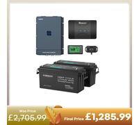 5.12kWh Hybrid Power System | 3000W Inverter Charger, 200Ah LiFePO4 Batteries - no solar / 200Ah Battery w/ Bluetooth / Lightweight HF Inverter Charger