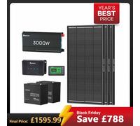 5.12kWh Power Kit | 200Ah LiFePO4 Batteries, 3000W Inverter - 3* ShadowFlux Solar Panel