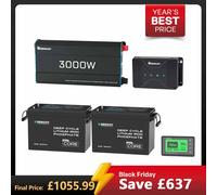 5.12kWh Power Kit | 200Ah LiFePO4 Batteries, 3000W Inverter - no solar