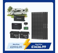 5.12kWh Power System | 200Ah LiFePO4 Batteries, 3000W Inverter - 3* ShadowFlux Solar Panel / 3000W Inverter