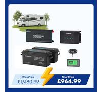 5.12kWh Power System | 200Ah LiFePO4 Batteries, 3000W Inverter - no solar / 200Ah Battery w/ Bluetooth