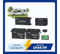 5.12kWh Power System | 200Ah LiFePO4 Batteries, 3000W Inverter - no solar / 3000W Inverter Charger