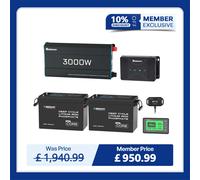5.12kWh Power System | 200Ah LiFePO4 Batteries, 3000W Inverter - no solar / 3000W Inverter Charger
