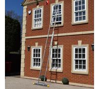 Trade Master Pro® 2 Section Extension Ladder | Auto Locking Clips | Aluminium | Anti Slip Stabiliser bar | 150kg Weight Rating | EN131 Pro Certified | Size: 5.12m