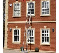 Trade Master Pro® 3 Section Extension Ladder | Auto Locking Clips | Aluminium | Anti Slip Stabiliser bar | Massive 150kg Weight Rating | EN131 Pro Certified | Size: 3.99m