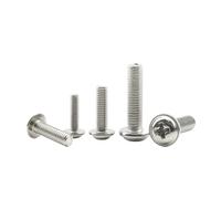5/15/30/50/100pcs Nickel Plated Pan Round Head Machine Screw M1.4 M2 M4 M5 M6(10mm,M4 30pcs)