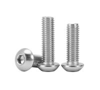 5-150pcs M2/M2.5/M3/M4/M5/M6/M8 Stainless Steel Button Head Hexagon Socket Machine Screws, M4x35mm(25pcs)