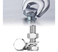 5/16-18 x 1/2" Hex Head Bolts Screws, Nuts, Flat & Lock Washers, Stainless Steel 304, Machine Fully Thread, Bright Finish, Assortment Kit 10Sets