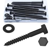 5/16 x 4-1/2" (10 Set) Hex Lag Screws, Hex Lag Bolts Heavy Duty Wood Screws Washers Assortment Kit Stainless Steel 18-8 (304)