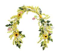 5.1ft Artificial Flowers Garland Fake Yellow Easter Garland with Easter Egg and Sunflowers Spring Summer Hanging Greener for Door Home Wedding Office Party Indoor Outdoor Decor(#1)