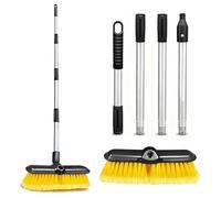 5.1FT Extendable Car Wash Brush Kit with 4 Telescopic Poles, Anti-Scratch Soft Bristles for SUV, Truck, RV, Boat & Home Cleaning (Windows, Siding, Snow, Floors)