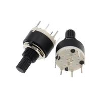 【5-1PCS】SR16 Plastic 16MM Rotary Band switch 2 Pole 3 4 position 1 Pole 5 6 8 Position Handle Length 15MM Axis band switch SR16(2 Pole 3,1PCS)