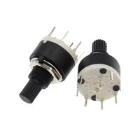 【5-1PCS】SR16 Plastic 16MM Rotary Band switch 2 Pole 3 4 position 1 Pole 5 Position Handle Length 15MM Axis band switch(2 Pole 3,5PCS)