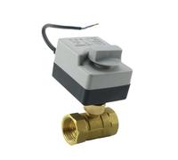 5 2-Way Three Wires Two Control Brass Motorized Ball Valve Electric Actuator with Manual Switch 1Pcs(1-1/4")