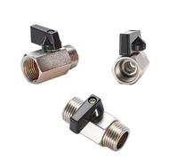 5/20/100pcs 1/8" 1/4" 3/8" 1/2" Brass Water Gas Oil Shut Off Valve Ball Valve Air Compressor Threaded Mini Male to Female(Black,1/4"_100 PCS_Female)