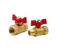 5/20/100pcs 1/8" 1/4" 3/8" 1/2" Brass Water Gas Oil Shut Off Valve Ball Valve Air Compressor Threaded Mini Male to Female(Red,1/2"_100 PCS_Female)
