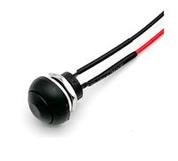 5/20/100PCS 12mm Momentary Push Button Switch ON OFF PBS-33B Self Reset Mini Round Switch With Wire 2Pin 1A DC12V(Black Reset,20PCS)