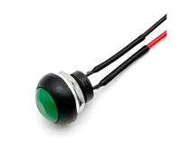 5/20/100PCS 12mm Momentary Push Button Switch ON OFF PBS-33B Self Reset Self Locking Mini Round Switch With 20cm Wire(Green Reset,5PCS)