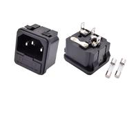 5/20/100PCS 3-pin AC-02 Male Power Cord Socket C14 IEC320 Connector with Fuse Holder 250V10A(100PCS)