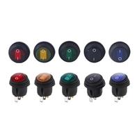 5/20/100PCS 3Pin KCD1 Mini Round Circular Shape Waterproof Rocker Switch ON/OFF Electrical Equipment With Lighting Power 12V(LED BLUE 12V-24V,20PCS)