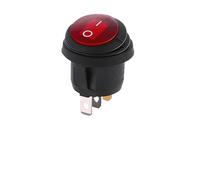 5/20/100PCS 3Pin KCD1 Mini Round Circular Shape Waterproof Rocker Switch ON/OFF Electrical Equipment With Lighting Power 12V(LED RED 12V-24V,20PCS)