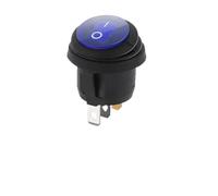 5 20 100PCS 3Pin KCD1 Waterproof Round Circular Shape Rocker Switch ON OFF Electrical Power 12V(LED BLUE 12V-24V)