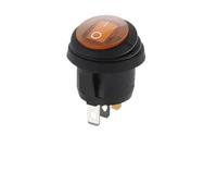 5 20 100PCS 3Pin KCD1 Waterproof Round Circular Shape Rocker Switch ON OFF Electrical Power 12V(LED YELLOW 12V-24V)