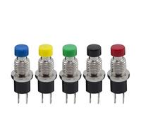 5/20/100PCS 7MM Momentary Push Button Switch PBS-110 Normally Open NO NC Press The Momentary Reset Switch ON OFF Switch IDGTTLDF(PBS-111 NC Black,100PCS)