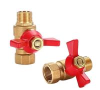 5/20/100pcs Brass Ball Valve Air Compressor Water Gas Oil Shut Off Valve 1/8" 1/4" 3/8" 1/2" BSP Threaded Mini Male to Female(1/8",20 PCS_RED_Male to Male)