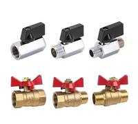 5/20/100pcs Brass Ball Valve Air Compressor Water Gas Oil Shut Off Valve 1/8" 1/4" 3/8" 1/2" Threaded Mini Male to Female(45661)