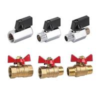 5/20/100pcs Brass Ball Valve Air Compressor Water Gas Oil Shutoff Valve 1/8 Inch 1/4 Inch 3/8 Inch 1/2 Inch Thread Mini Male to Female(3/8",20 PCS_Male to Female)