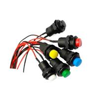 5/20/100PCS DS-428/427/425 12MM Round Button Switch With Cable Self-Locking Non-Locking 20CM Self-Resetting Push Button Switch IDGTTLDF(Momentary Red,20PCS)
