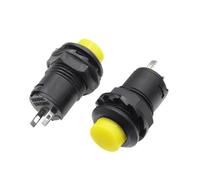 5/20/100PCS DS-428/427 Self-Resetting Push Button Switch Self-Locking 12MM Round Button Switch(Yellow,SELF LOCKING_20PCS)