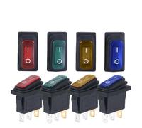 5/20/100PCS KCD3 3 Pin 12VLED Light IP67 20A On/Off Rectangular Ship Type Long Rocker Switch Waterproof Car Dashboard(KCD3 220V RED,5PCS)